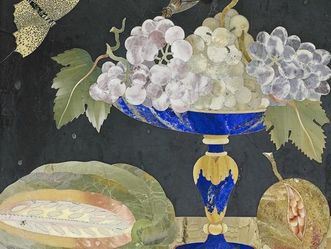 Exotische Früchte, Pietra-Dura-Tafel im Florentiner Kabinett, Schloss Favorite Rastatt