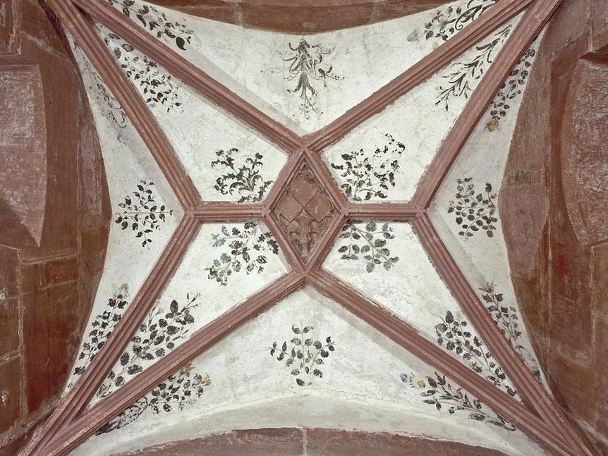 Kreuzrippengewölbe im Turmzimmer von Schloss Schwetzingen