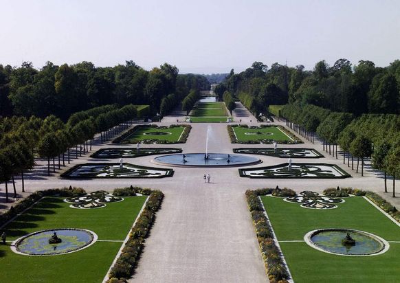 Château de Schwetzingen, Vue aérienne du jardin