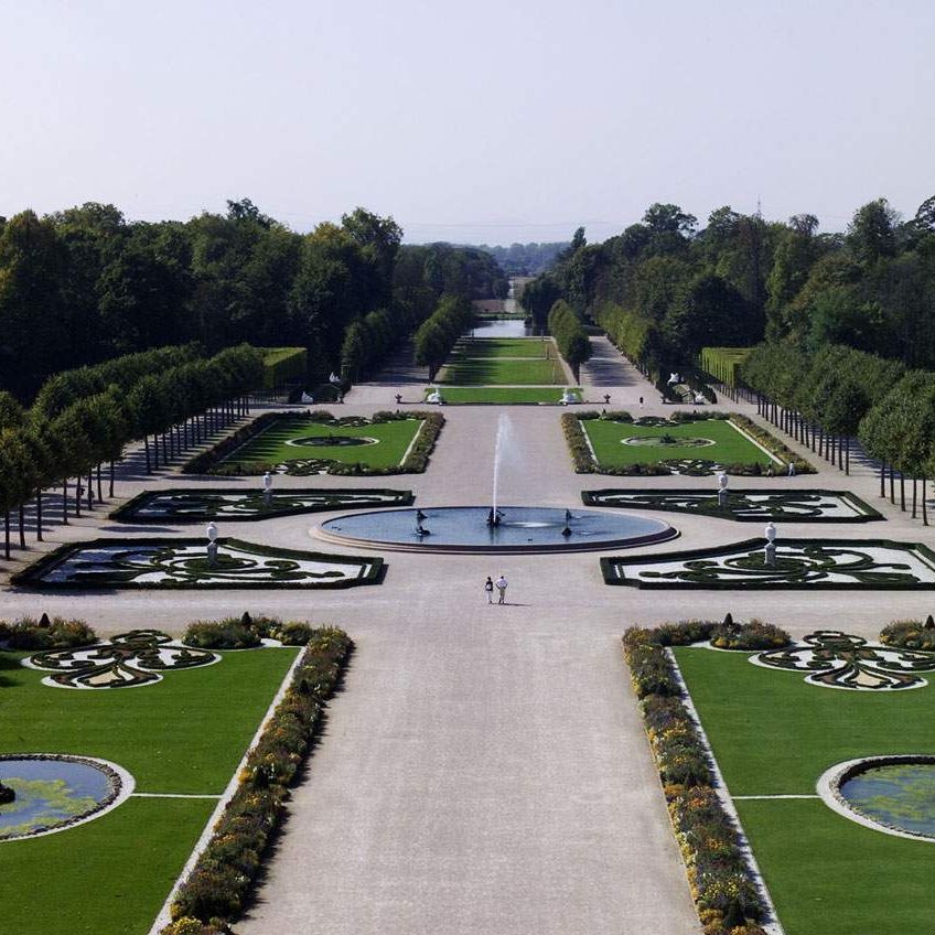 Schloss und Schlossgarten Schwetzingen, Luftaufnahme des Schlossgartens