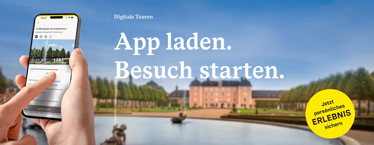 Schloss und Schlossgarten Schwetzingen, Werbebanner zur App „Monument BW“ 