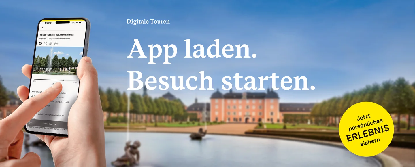 Schloss und Schlossgarten Schwetzingen, Werbebanner zur App „Monument BW“ 