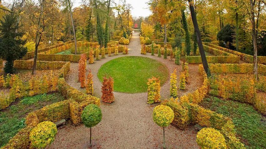 Schloss und Schlossgarten Schwetzingen, außen, Garten im Herbst