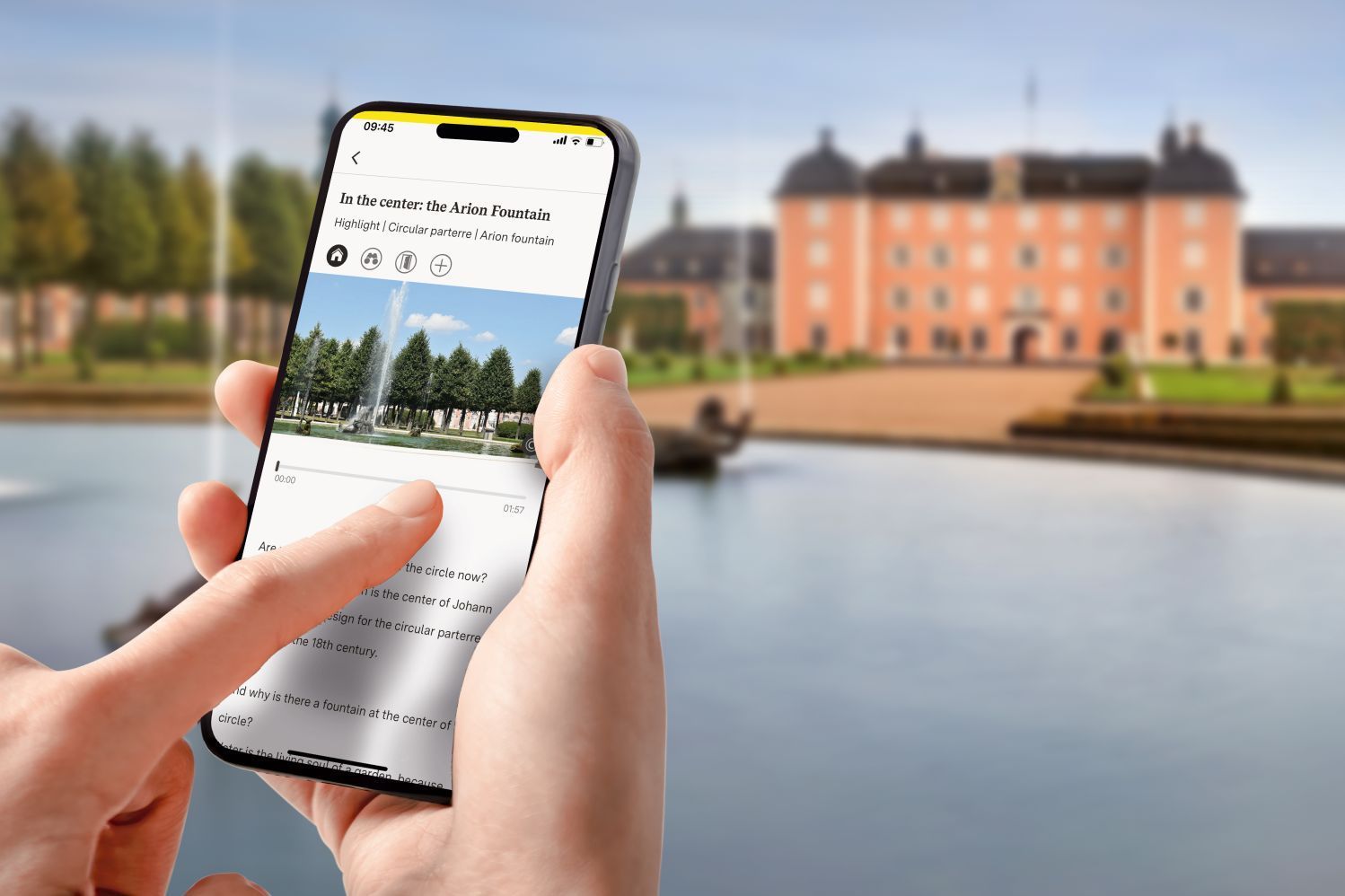 Schwetzingen Palace Gardens, Banner for "Monument BW App"