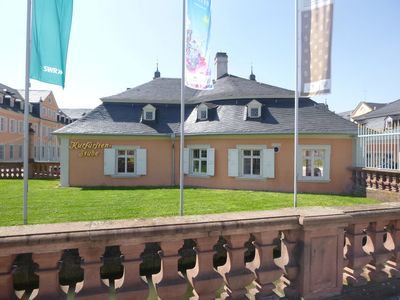 Schloss und Schlossgarten Schwetzingen, Außenansicht des Cafés Kurfürstenstube
