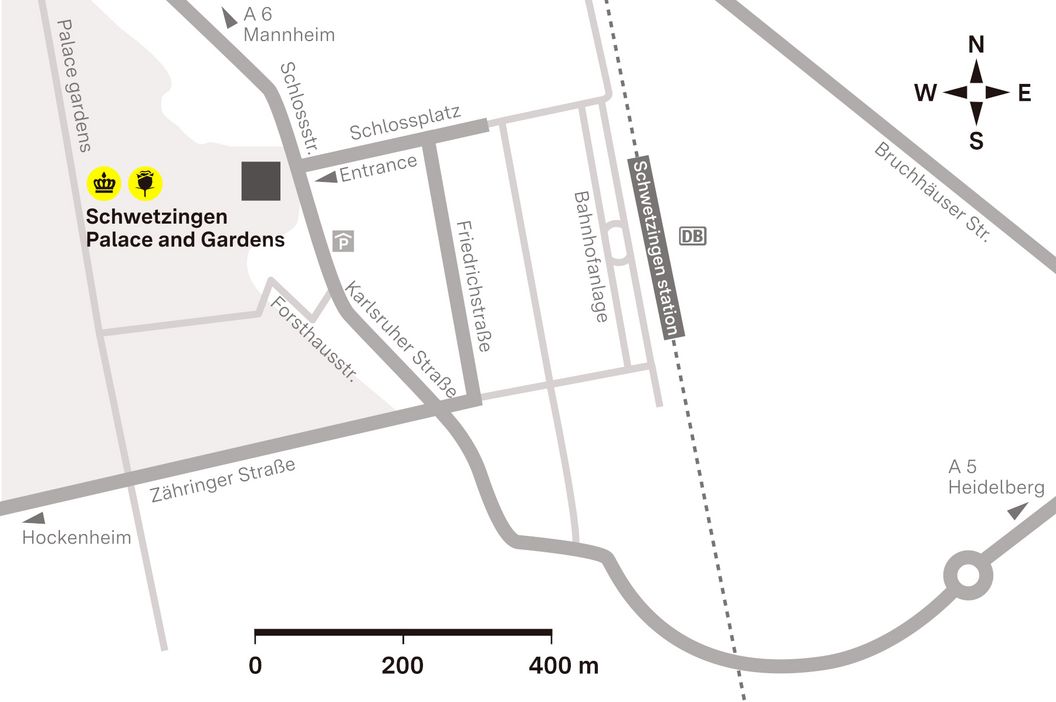 journey description: Schwetzingen Palace, illustration: Staatliche Schlösser und Gärten Baden-Württemberg, JUNG:Kommunikation