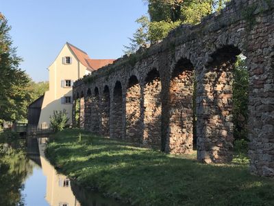 Schloss und Schlossgarten Schwetzingen, Aquädukt mit unterem Wasserwerk 