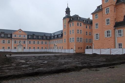 Ehrenhof des Schwetzinger Schlosses am 26. Januar 2015