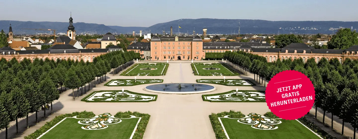 Schloss und Schlossgarten Schwetzingen, Werbebanner zur App „Monument BW“ 