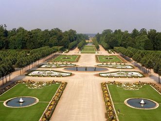 Schlossgarten von Schloss Schwetzingen aus der Luft