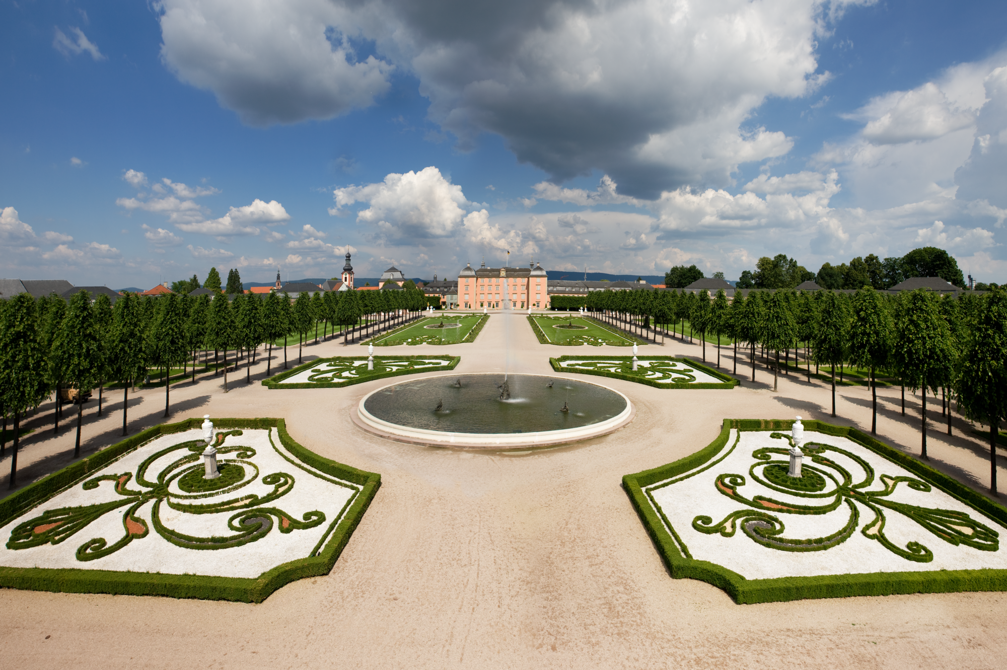 Schlossgarten Schwetzingen, Gartenparterre mit Arionbrunnen