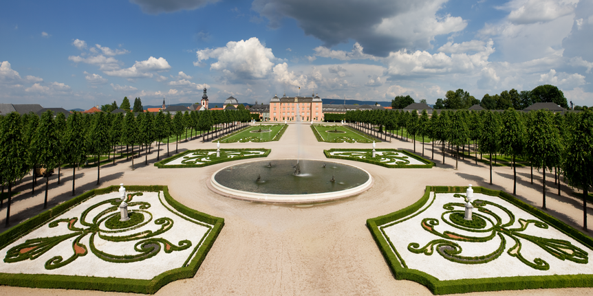 Schlossgarten Schwetzingen, Gartenparterre mit Arionbrunnen