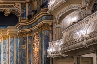 Schloss und Schlossgarten Schwetzingen, Schlosstheater, Blick auf die Loge